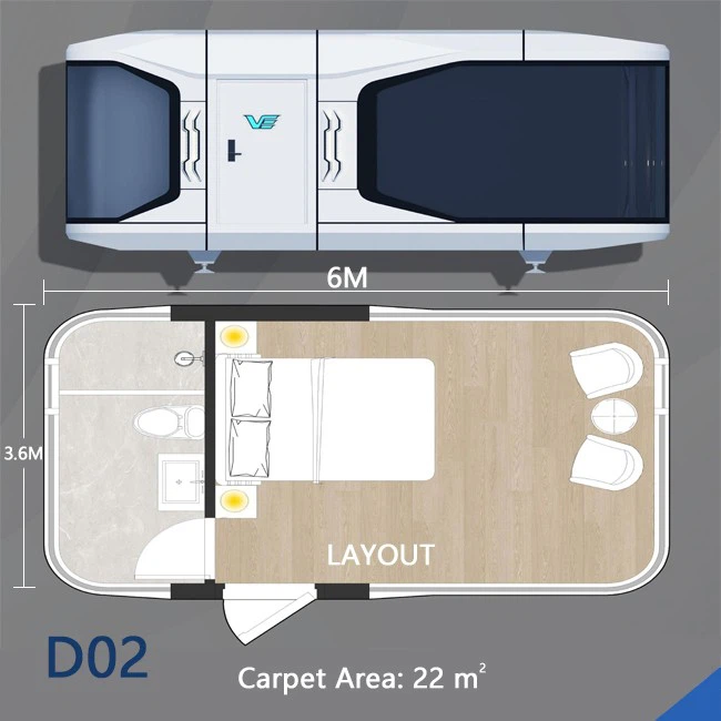 luxury waterproof modular capsule glamping small house (4)